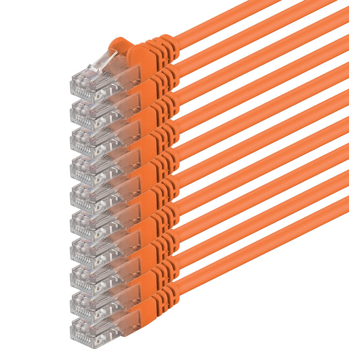 10m - orange - 10 Stück - (PACK) - CAT.6 CAT6 Ethernet-Lan-Netzwerk-Kabel 1000 Mbit/s Patchkabel 10m
