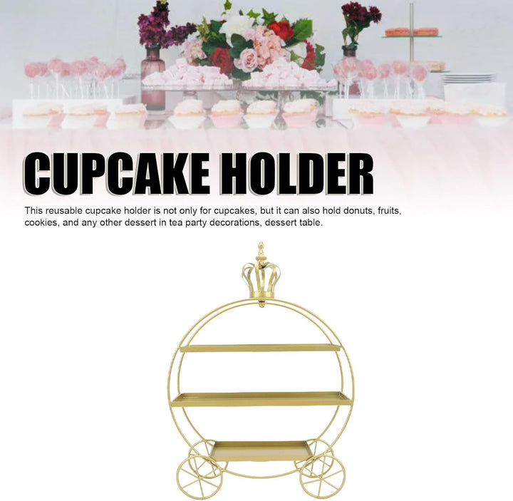 Cupcake-Ständer mit 3 Etagen, Eiserne Tabletts für Cupcakes, Donuts, Früchte, Gebäck, Dessert-Tisch-
