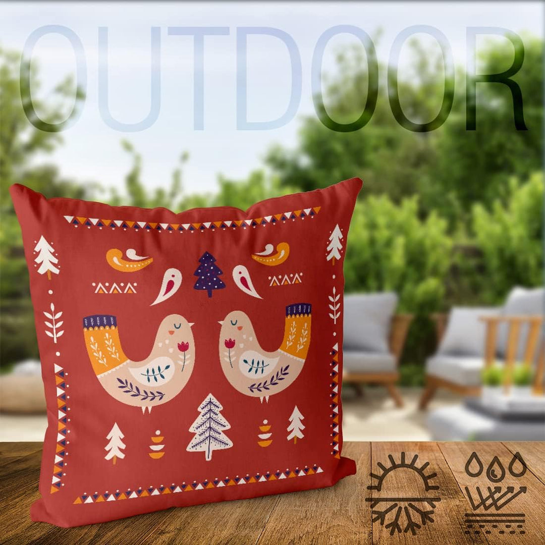 VOID Vögel Landhaus Kissenbezug Kissenhülle Sofakissen Kissen Deko Weihnachten Winter Weihnachtsdeko