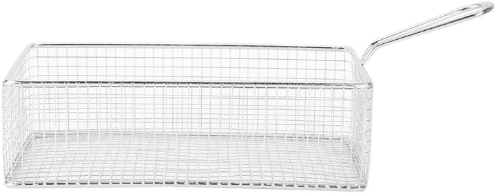 Frittierkorb mit Griff, 21,5 x 10,6 x 6,6 cm Rechteckig Klein Frittierkörbchen Silber Edelstahl Pomm
