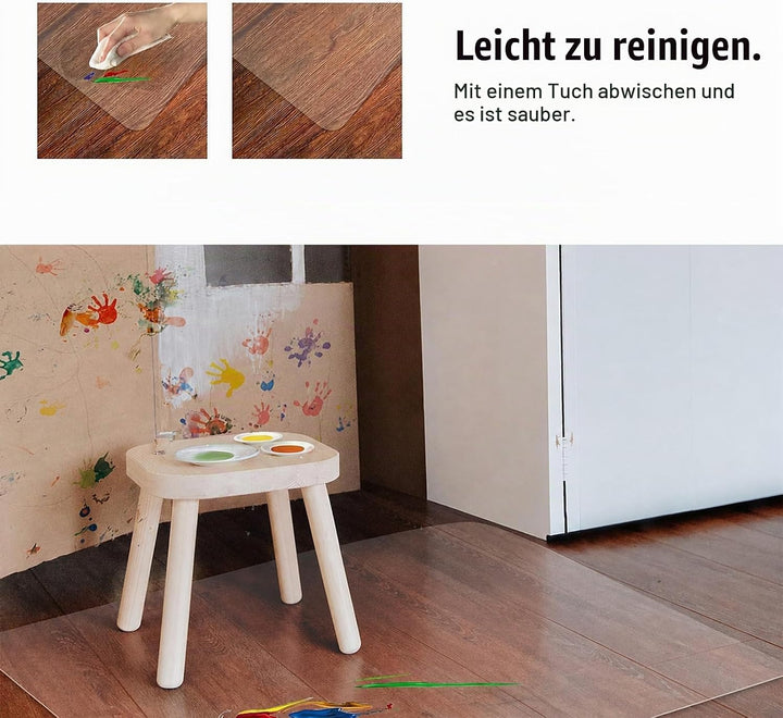 Kuyal Clear Stuhlmatte für Harte Böden76x120cm transparente Fussmatten Holz- / Fliesenschutzmatte fü
