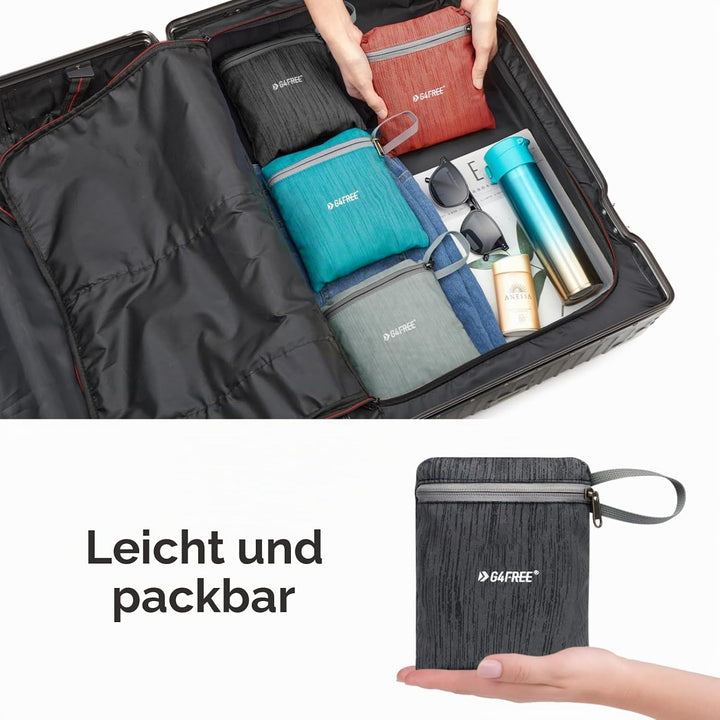 G4Free Wanderrucksack, 10 l, klein, für Reisen, Wandern, Tagesrucksack, leicht, verstaubar Schwarz 1