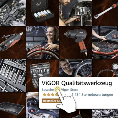 ViGOR V5675 Luftratsche | 160 Umdrehungen/min, vibrationsarm, 12,5 mm (1/2 Zoll) Vierkantabtrieb | f