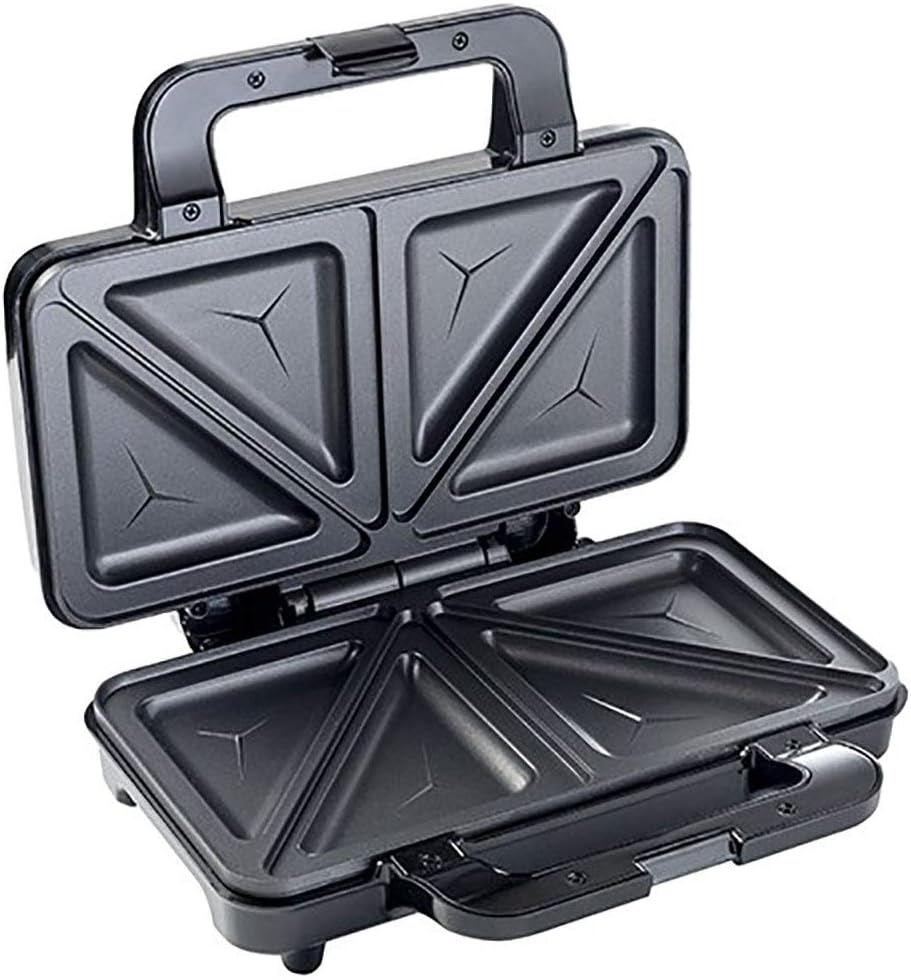 Bestron XL Sandwichmaker, Antihaftbeschichteter Sandwich-Toaster für 2 Sandwiches, 900 Watt, Schwarz
