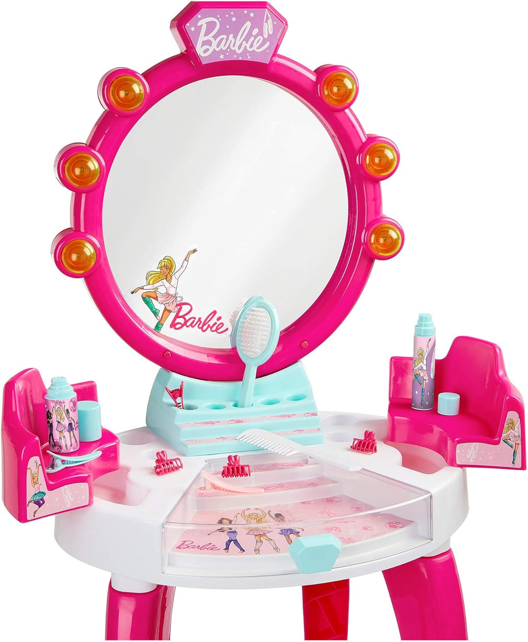 Klein Theo 5328 Barbie Schönheitsstudio mit Licht- und Soundfunktion | Schwenkbare Ablageflächen und