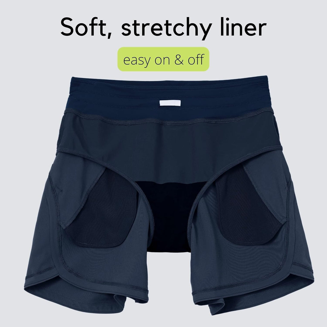 WILLIT Damen 7" Badeshorts Schwimmen Boardshorts Badehose Schnell Trocknend Bikini Shorts High Waist