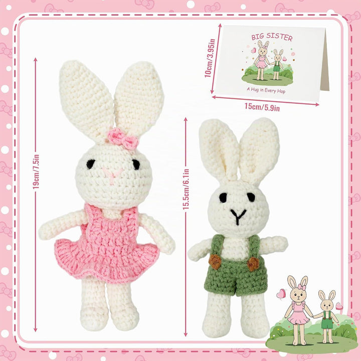 Grosse Schwester Geschenk, Handgemachte gehäkelte Kaninchen für Mädchen, Perfektes Geschwistergesche
