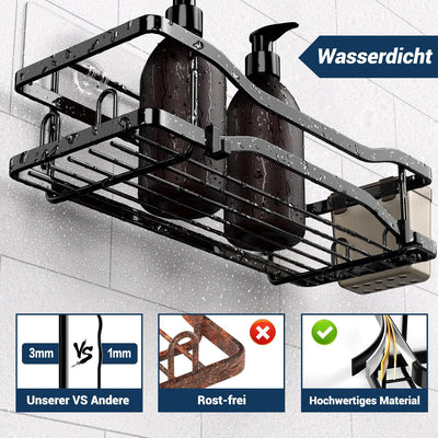 FINIBO Duschablage Ohne Bohren, 2 Stück Selbstklebend Badregal Badezimmer Organizer, Duschregal Edel