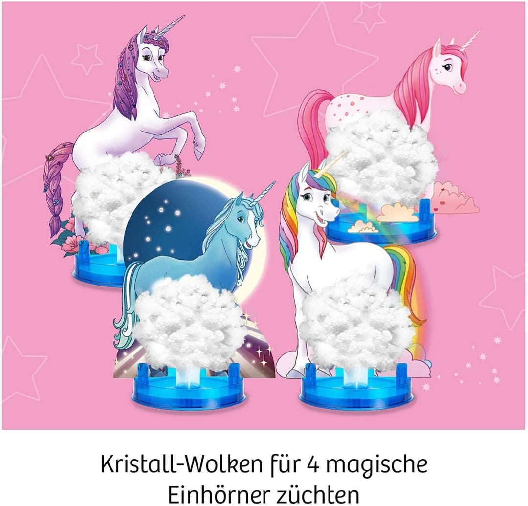 KOSMOS 657864 Kristall-Einhörner, Magische Kristall-Wolken züchten, vier Einhorn-Motive, farbige Kri