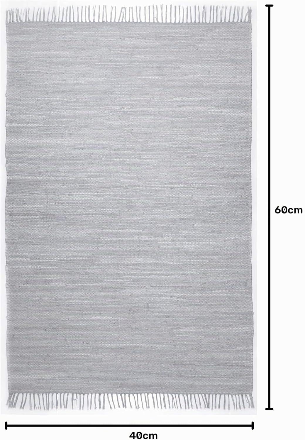 Theko | Dhurry Teppich aus 100% Baumwolle Flachgewebe Teppich Happy Cotton | handgewebt | Farbe: Gra