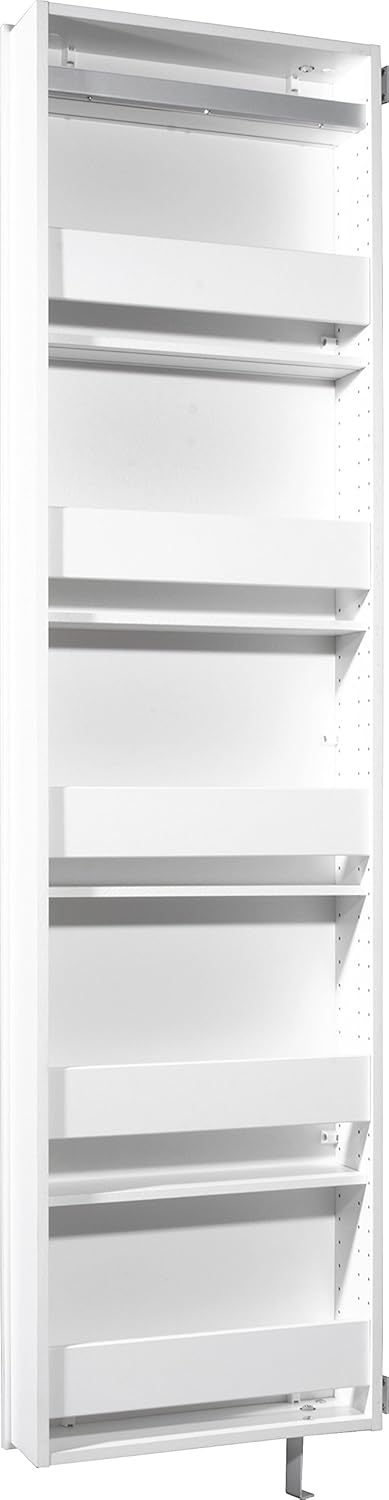 Germania Drehschrank 1189-84, in Weiss, mit verspiegelter Front, 50 x 195 x 18 cm (BxHxT), Weiß