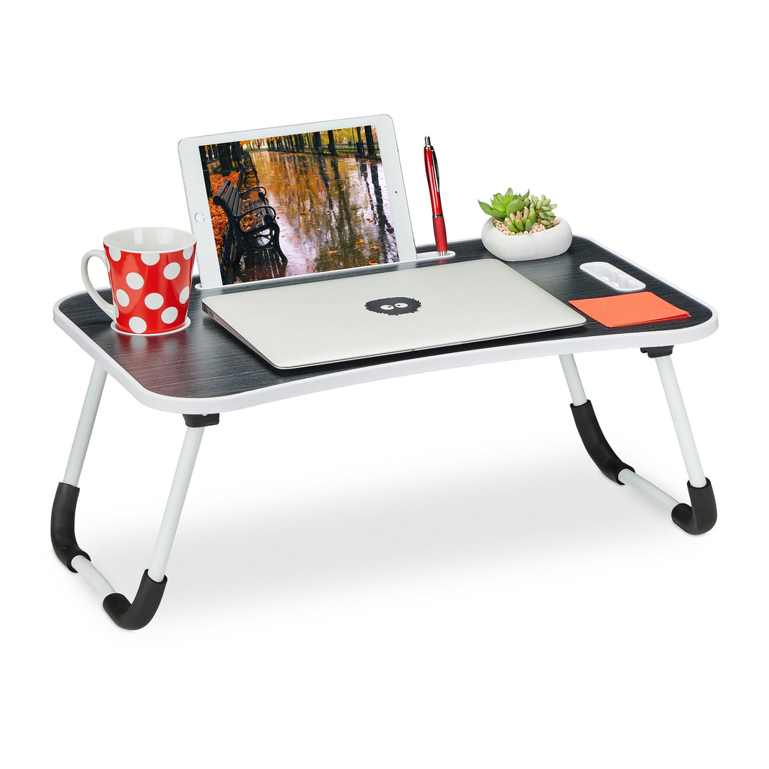 Relaxdays Laptoptisch für Bett & Couch, H x B x T: 26 x 63 x 40 cm, klappbarer Betttisch, Notebookti