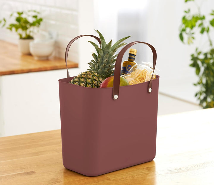 Rotho Albula Einkaufskorb 25l, Kunststoff (PP recycelt), rot, 25l (40.0 x 23.5 x 34.0 cm)