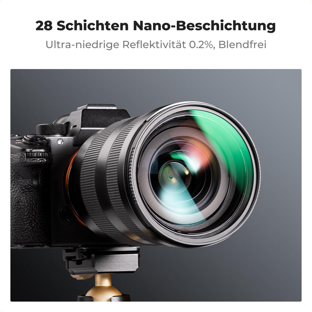 K&amp;F Concept Filter Set,Nano X-Serie Polfilter(CPL Filter),MCUV Filter,2 Objektivdeckel&amp; Aufbewahrung