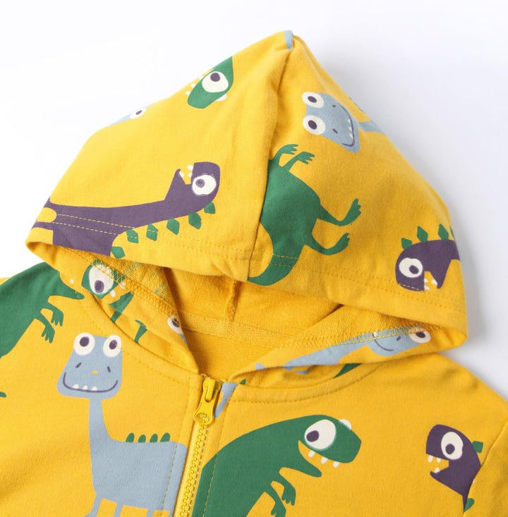 Alleen Jungen Sweatjacke Hoodie Langarm Baumwolle Kinder Pullover Dino Kapuzenpullover Jacke mit Kap