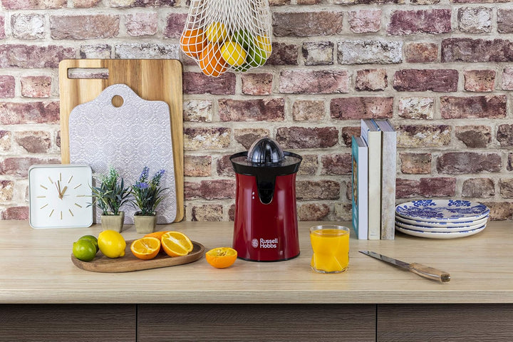 Russell Hobbs Orangenpresse & Zitruspresse elektrisch [links-& rechtsrotierend, 2 Presskegel für Zit