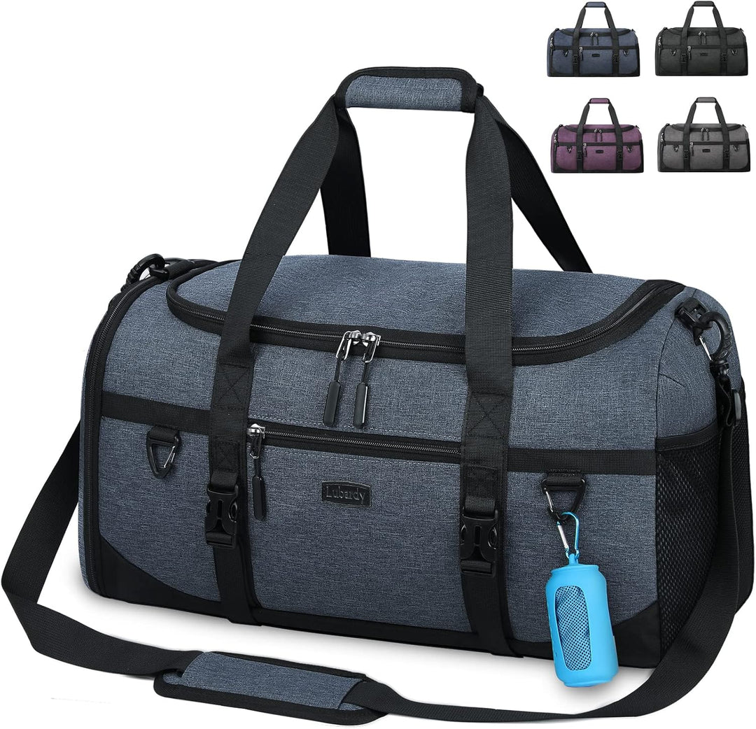 Lubardy Sporttasche Reisetasche Gross 55L Wasserdicht mit Sporthandtuch Schuhfach Nassfach Weekender