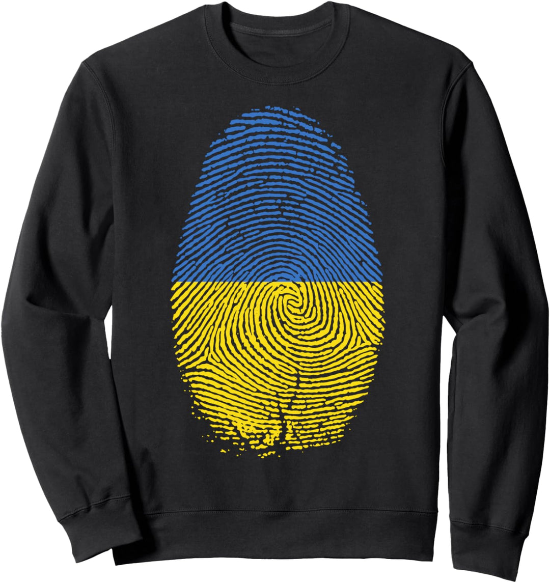 Fingerabdruck Ukraine Flagge Geschenk für stolze Ukrainer Sweatshirt