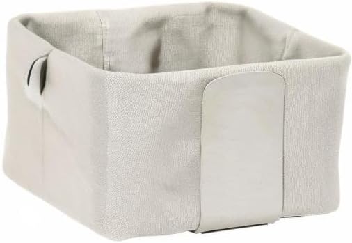 blomus Brotkorb -DESA- | Stahl pulverbeschichtet/100% Baumwolle | Moonbeam | Grösse S | H 10 cm x B
