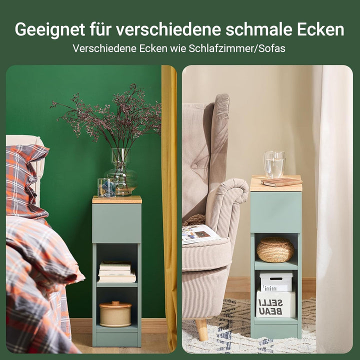 SoBuy Nachttisch mit Schublade für Boxspringbett Sofatisch Beistelltisch schmal Telefontisch Nachtsc