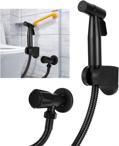 Bidet, Edelstahl Bidet Sprayer Set Schwarz Bad Toilette Bidet Sprayer G1/2 Gewinde (A Style)