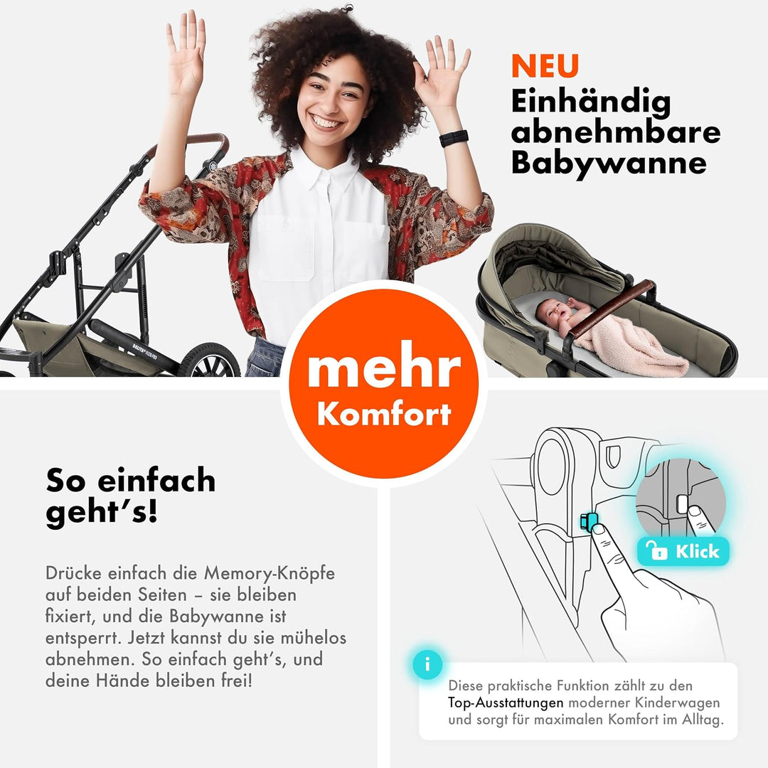 Daliya® FLEXI-PRO M 2in1 Kinderwagen &amp; Buggy (Beige), Beige