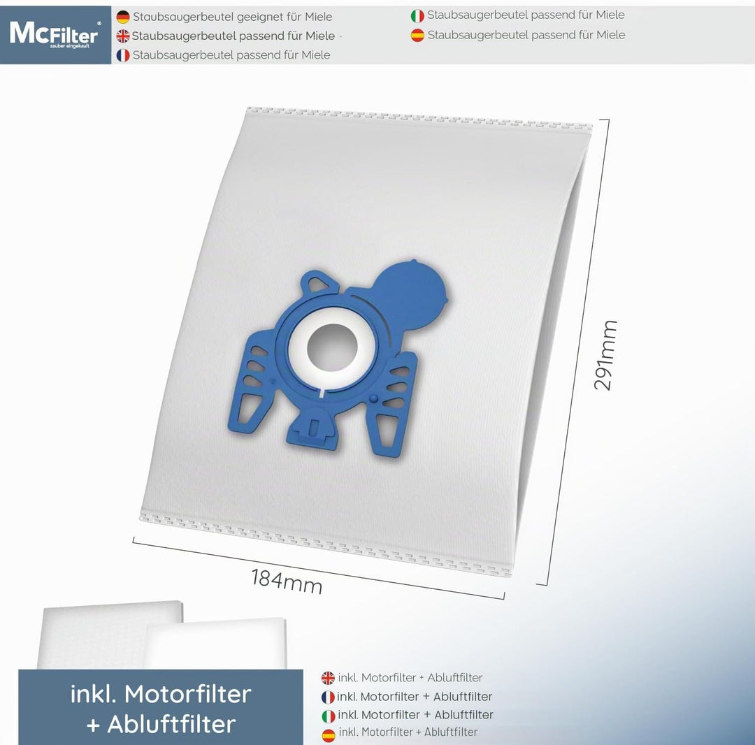 McFilter I 20 Staubsaugerbeutel kompatibel für M Complete C3 Cat &amp; Dog PowerLine Bodenstaubsauger I
