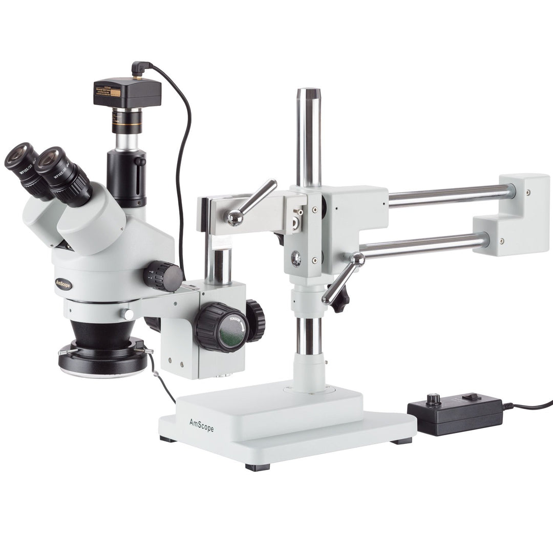 AmScope SM-4TZ-144-5MT Schaltkreis Zoom Stereomikroskop mit 144 LED Licht und 5MP Digitalkamera, 3.5