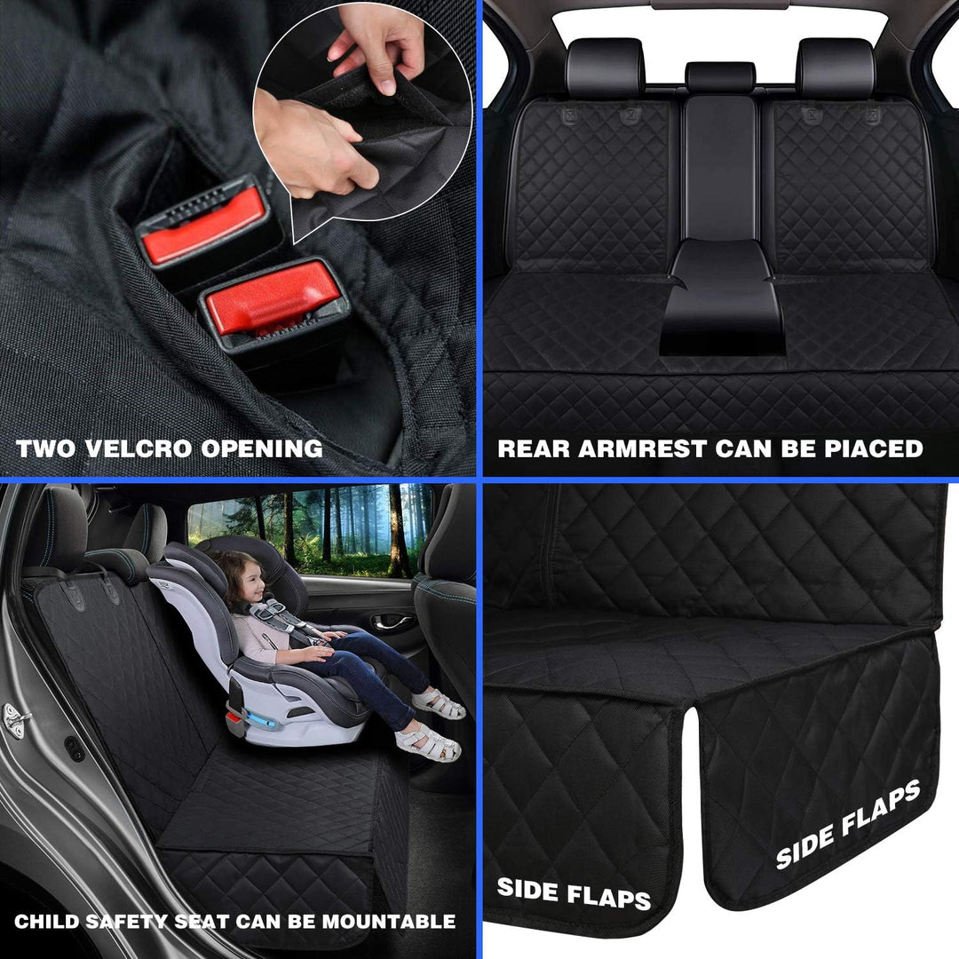 Autoschondecke Hund Rücksitz 136x 119cm Universal Nylon Car Seat Cover Dog Schwarz Hundedecke für me