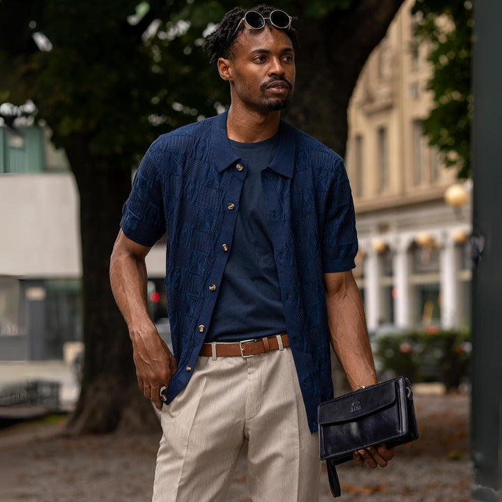Time Resistance Lederclutch für Herren - Herren Handtasche - Ledertasche Herren - Edles Portmonee -