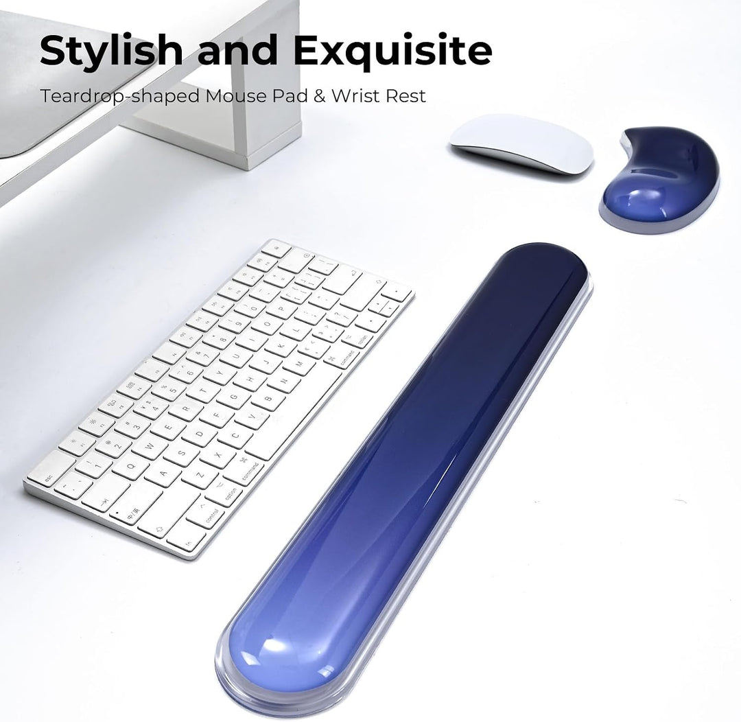 EooCoo Ergonomisches Mauspad mit Gel Handauflage + Handballenauflage Tastatur Satz, Gaming Mousepad