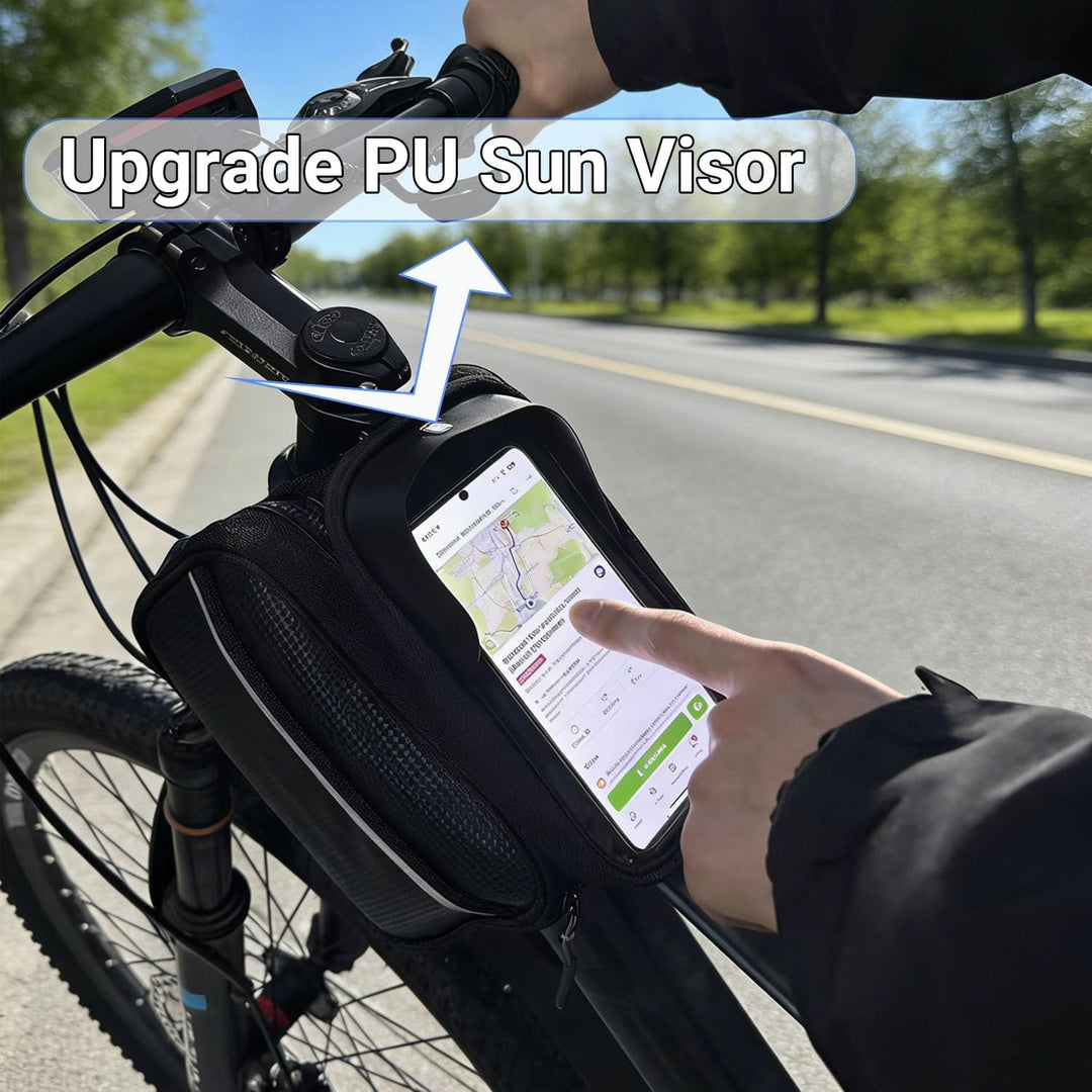 Fahrradtasche Rahmen Wasserdicht, Fahrrad Rahmentasche Kompatibel mit iPhone und Samsung bis 7 Zoll,