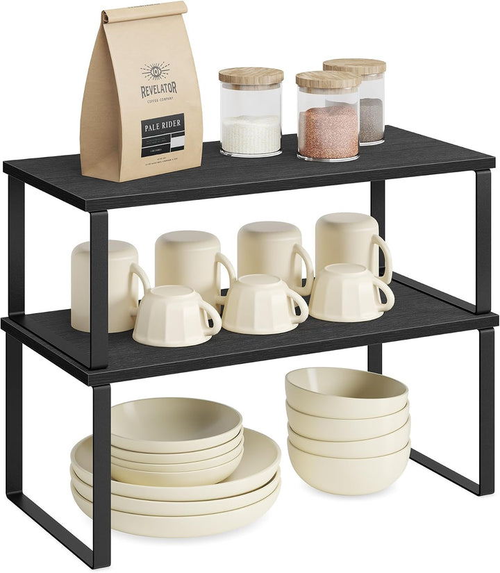 SONGMICS Gewürzregal, 4er Set, Küchenregal, Küchen-Organizer, erweiterbar, Gewürzhalter, stapelbar,