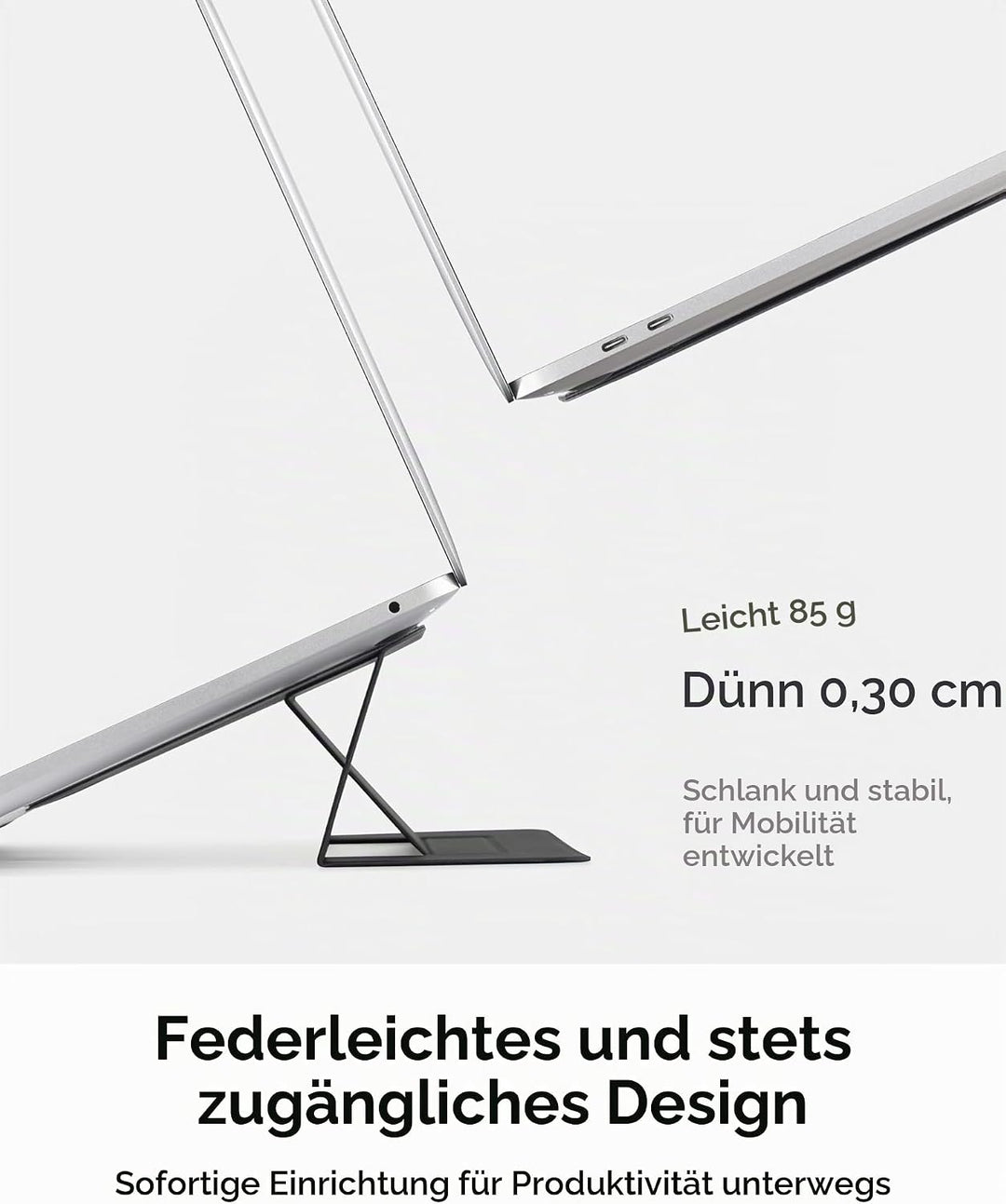 MOFT Laptop Ständer, Faltbarer Laptopständer Notebook Ständer mit 2 einstellbaren Winkeln, Haltung V