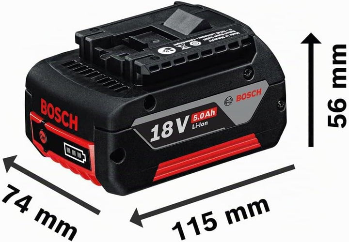 Bosch Professional 18V System Akku Starter-Set (2x GBA 18V 5.0Ah Akku + Schnellladegerät GAL 1880 CV
