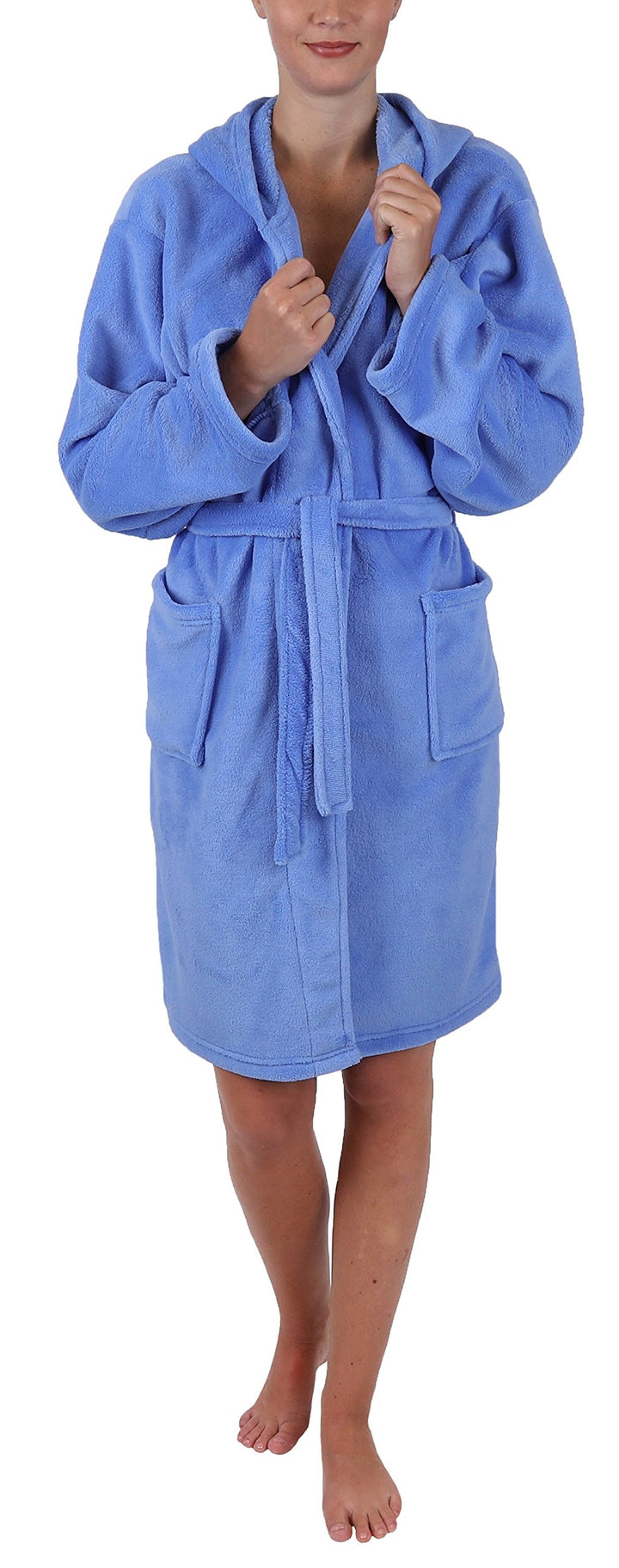 Betz Kinder Bademantel STYLE mit Kapuze Kinderbademantel Farbe hellblau Grösse 128-176 140 Hellblau,