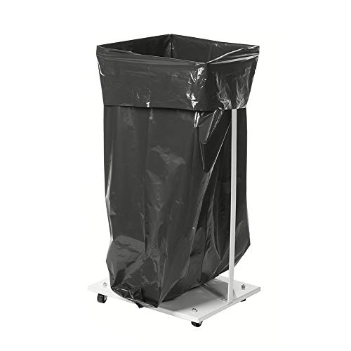 Müllsackständer, fahrbar, mit Rollen, für 60 Ltr. Müllsäcke, Traglast: 30 kg - weiss