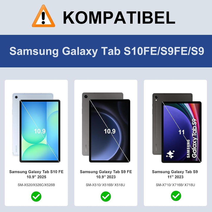 IVEOPPE Hülle mit Tastatur für Samsung Galaxy Tab S9FE/S10FE 10.9", QWERTZ Deutsch Bluetooth, Abnehm