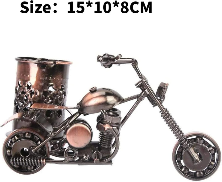 Hztyyier Motorrad Metall Stifthalter, Kreative Büro Desktop Zubehör Geschenkidee, Männergeschenk für