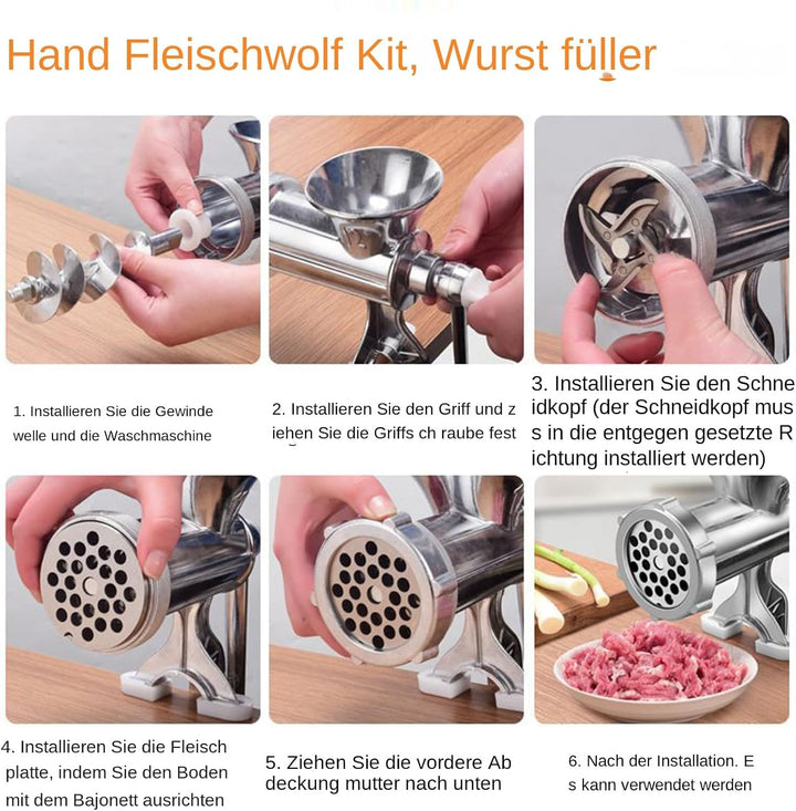 Wurstmühle, Fleischmühle | Handfleischschleife für den Heimgebrauch,Schwere Küchenwerkzeuge Küchenma