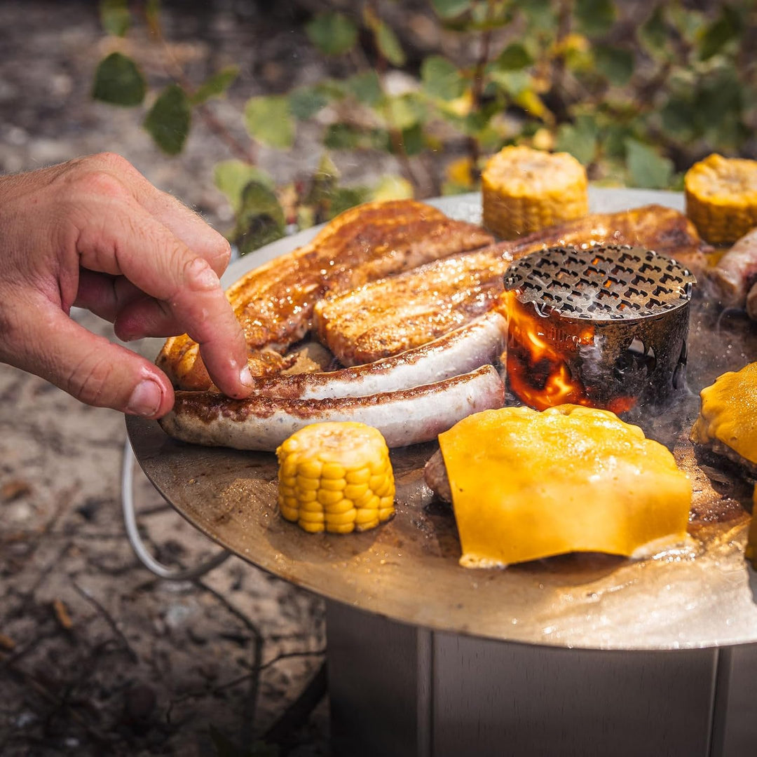 Grillrost.com Das Original Mini Einsatzrost aus Edelstahl - für Mini Feuerplatte steckbar ! Mini-Ein