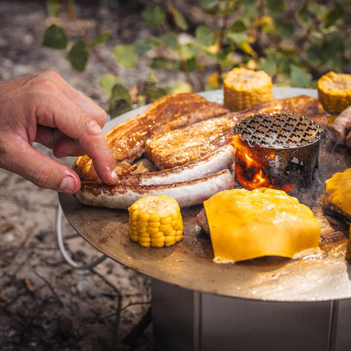 Grillrost.com Das Original Mini Einsatzrost aus Edelstahl - für Mini Feuerplatte steckbar ! Mini-Ein