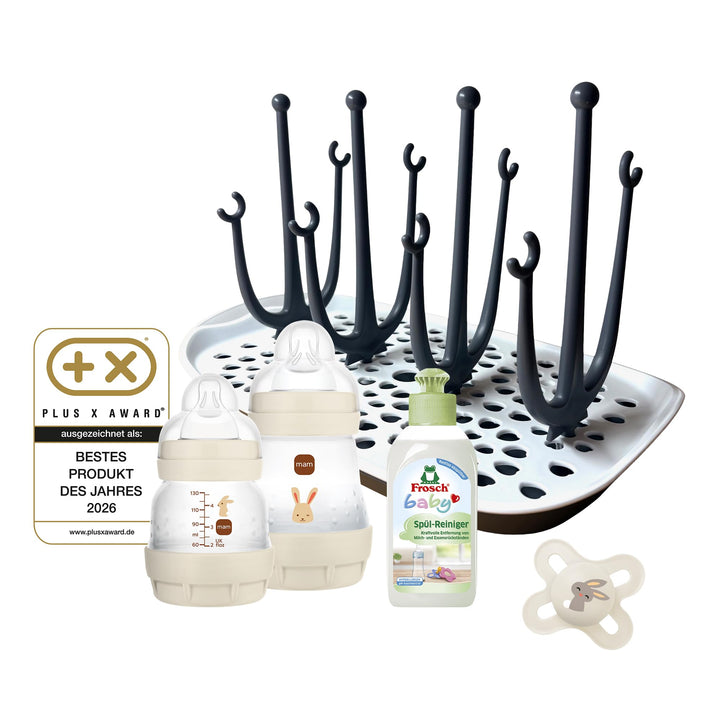 MAM Easy Start Anti-Colic Set inkl. Trockengestell | 0+ Mon | Babyflaschen-Set | 96% Hebammen-Empfeh