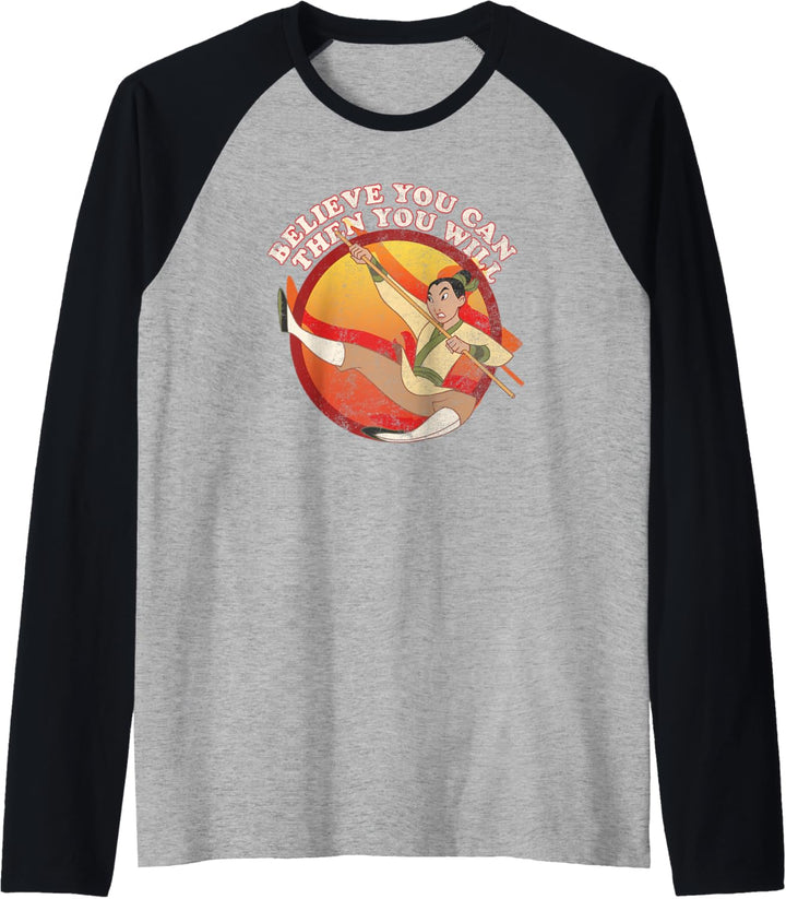 Disney Mulan Believe You Can Vintage Raglan