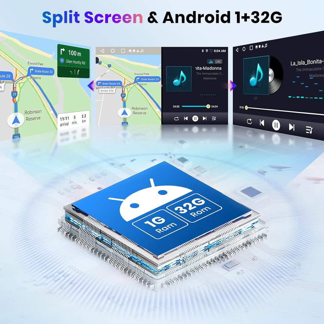 Hodozzy Doppel Din 1080P 10 Zoll Android Autoradio mit MirrorLink für Android/IOS,Autoradio 2 DIN MI