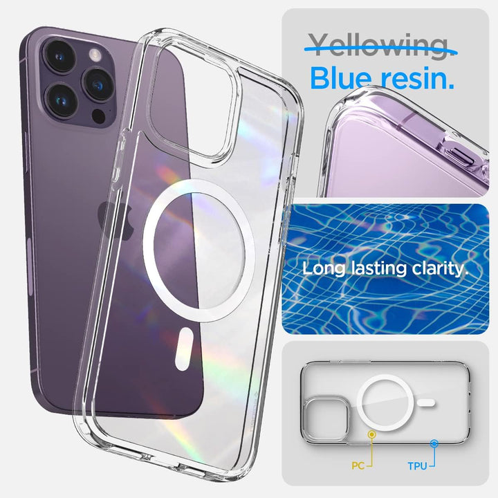 Spigen für iPhone 14 Pro Ultra Hybrid MagFit Hülle [Anti-Yellowing] für MagSafe Magnetisch Case Hand