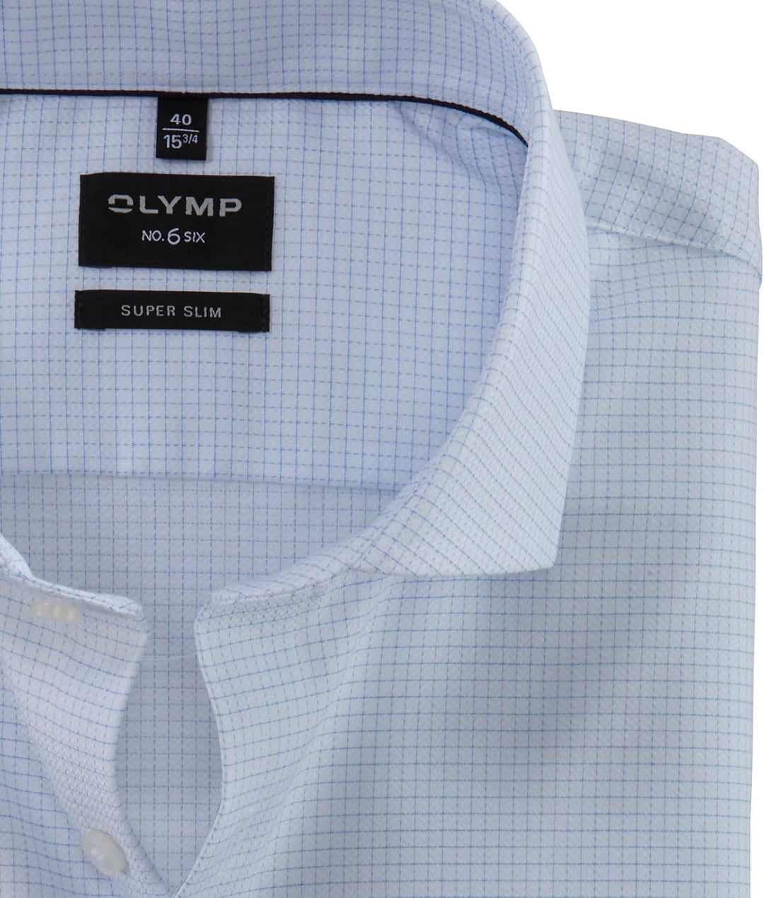 OLYMP Herren Businesshemd Langarm No. Six,Gitter Karo,super Slim,Royal Kent 36 Weiss 00, 36 Weiss 00