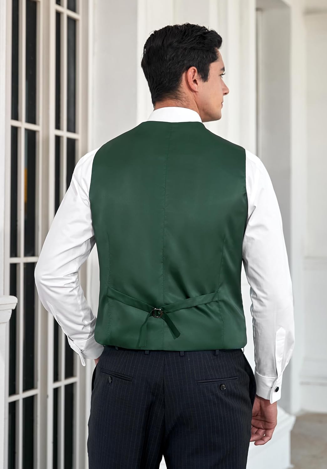 HISDERN Anzugweste für Herren Elegant Hochzeit Weste Klassische Einfarbig Casual Businessweste Forme