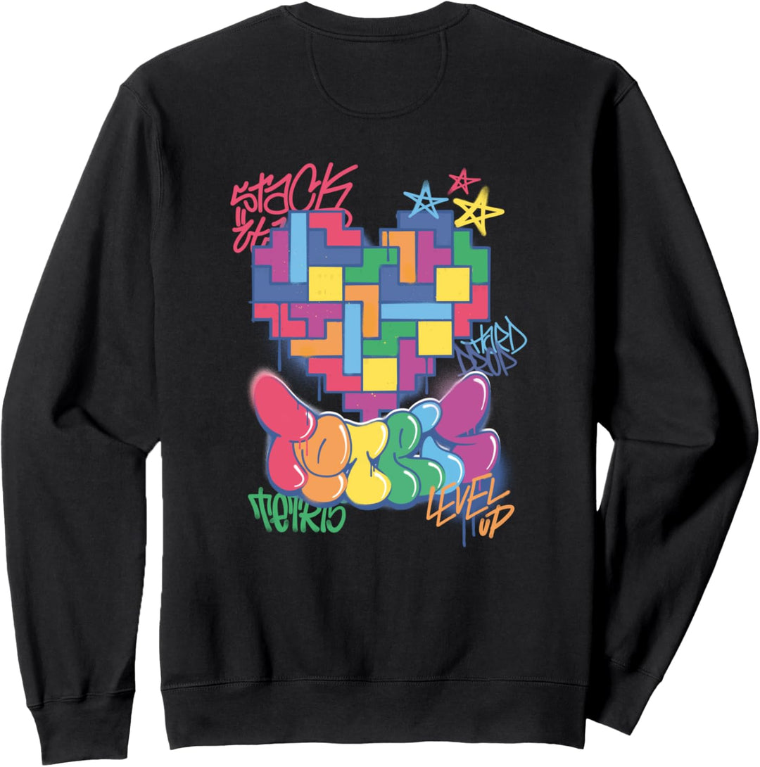 Tetris Graffiti Herzkunst Sweatshirt