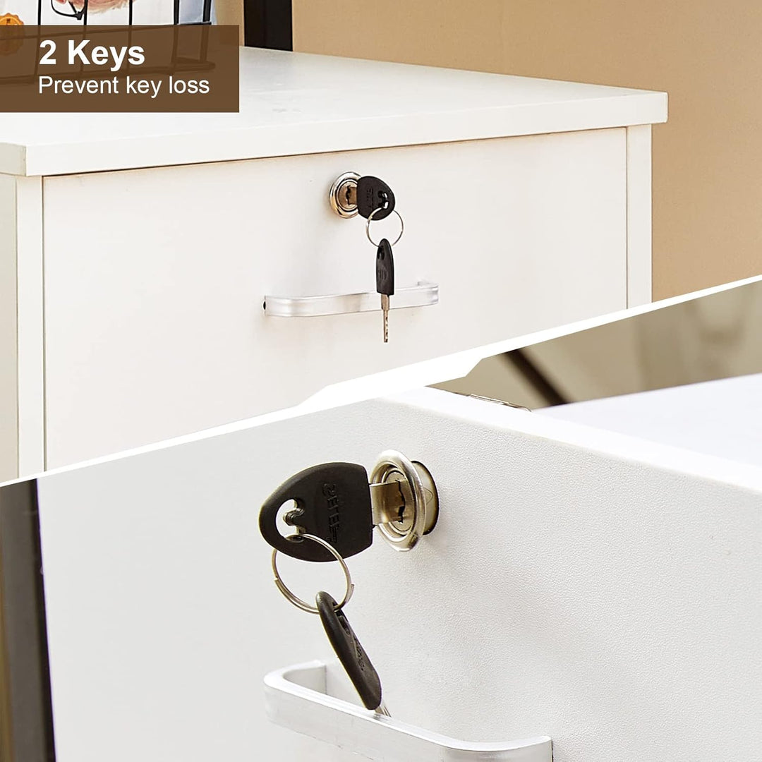 ZBAOLTO Rollcontainer Abschliessbar，Rollcontainer mit Schubladen，Aktenschrank, Büro-Aktenschränke mi